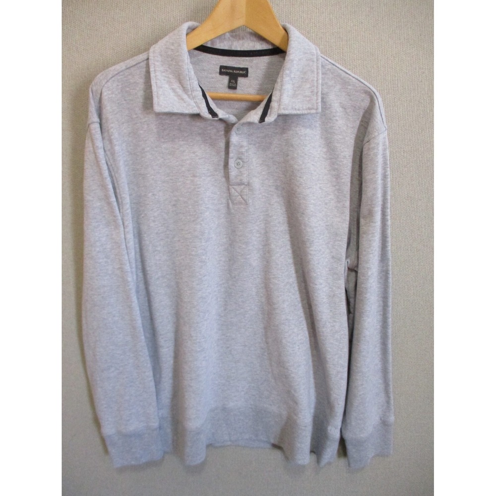 Banana Republic Heather Gray Collared Sweatshirt Size XXL